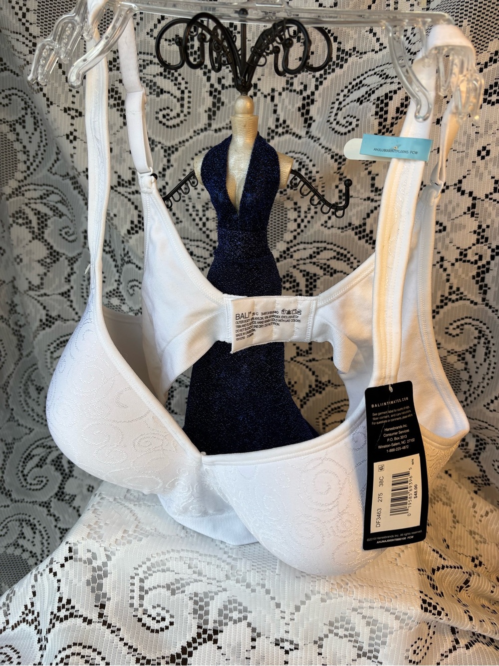 NWT Bali White Wireless Seamless Cool Comfort Bra Size L - Picture 2 of 10